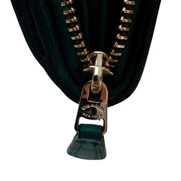 NWT Coach Mercer Wallet Green Leather Accordion Turn Lock Zip Around Classic - Picture 8 of 16